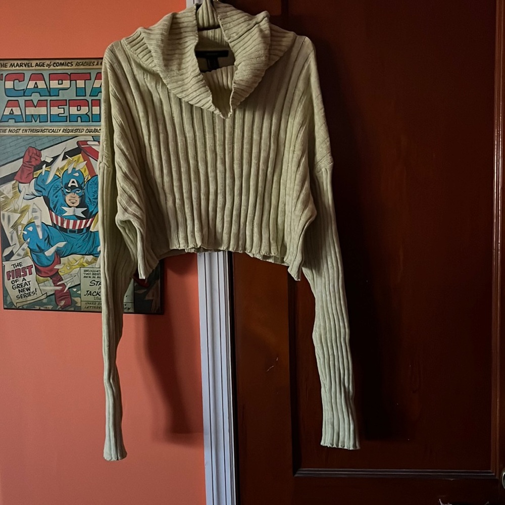 Cropped lime green sweater